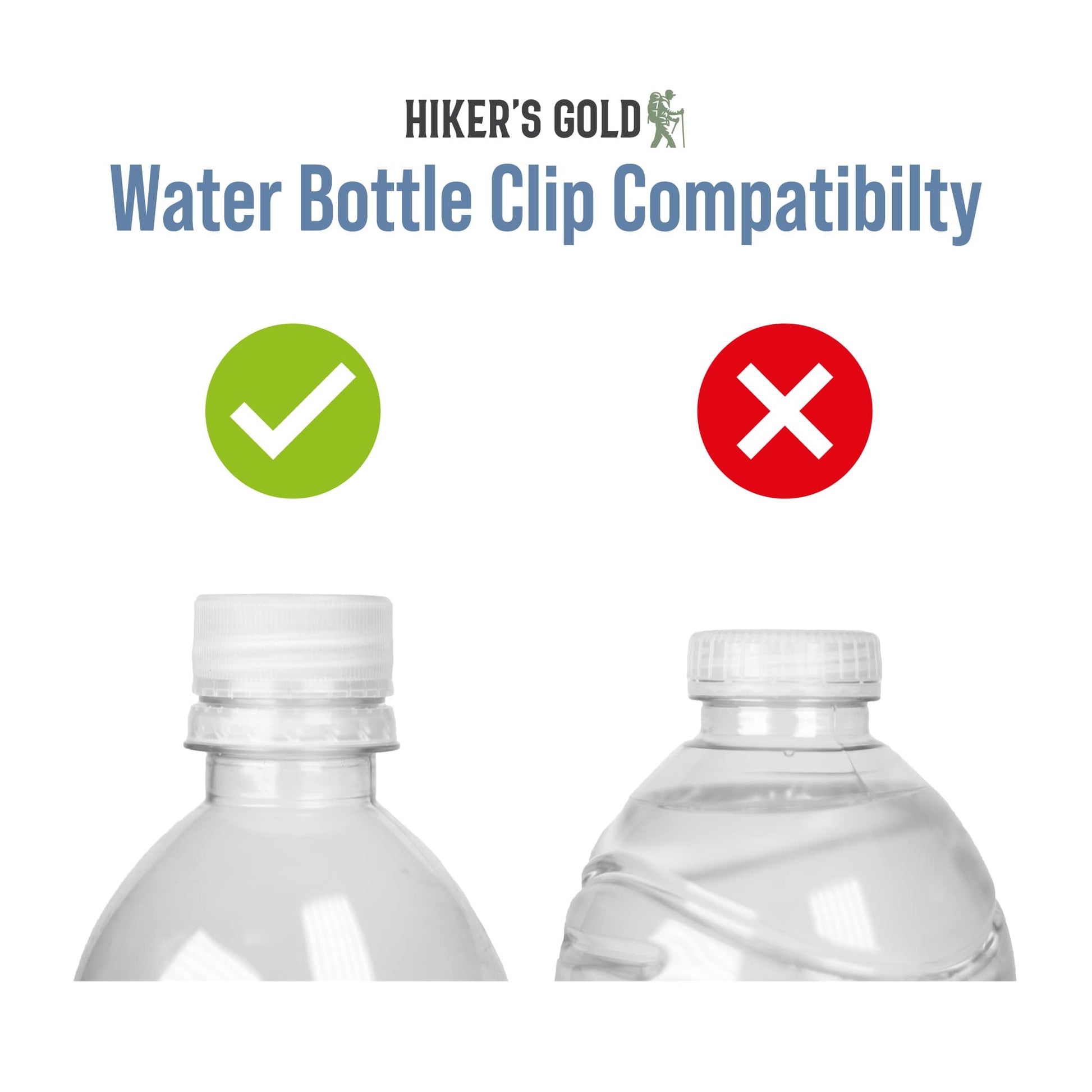 Hiker's Gold Water Bottle Clip
